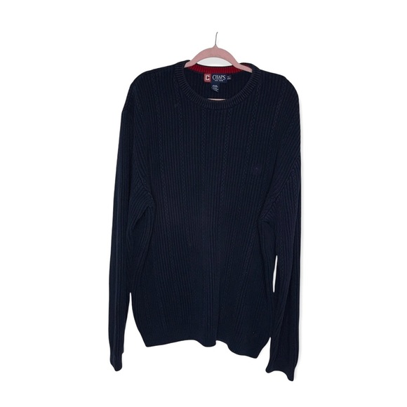 CHAPS Navy Blue Textured Sweater XL - Picture 3 of 6
